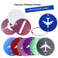 Étiquette de bagage ronde en aluminium personnalisée de 6 cm, souvenir promotionnel avec gravure au laser et impression sérigraphique, finition anodisée