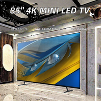 Televisor Inteligente CRT de 85 Pulgadas, 4K, 60Hz, Marco Negro, con Android 14, Función WiFi/USB DLNA, WiFi Comercial
