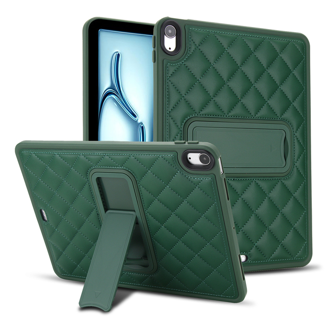Folding Bracket Kickstand 3D Grid Shockproof Case for iPad Air 13 2026 M2 M3 M4 Tablet Cover for iPad Pro 12.9 2022 Pro 13 2025