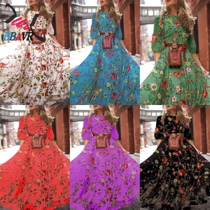Sale Cheap Ladies Floral Print Long <b>Plus</b> <b>Size</b> Dresses Bohemian Causal Dress for Women - Product Image 5