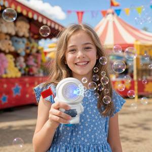 Machine à bulles LED Astronaute 10 trous, souffleur automatique avec drapeau rouge pour parcs à thème, carnavals, jouets d'extérieur pour enfants, vente en gros - Product Image 1