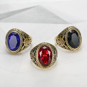 خاتم رجالي بتصميم تركي مخصص بتصميم عتيق من الأحجار الحمراء لحفلات أعياد الميلاد - Product Image 1