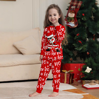 Pyjamas de Noël en Soie de Lait Thermiques à Taille Élastique pour Famille, Ensemble Assorti Parent-Enfant, Manches Longues, Collection Hiver-Automne
