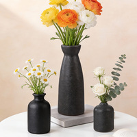 Ensemble de 3 vases en plastique blanc mat givré, vases à fleurs minimalistes pour la décoration de la maison, les mariages, les hôtels, vente en gros