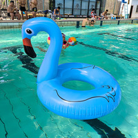 Bouée gonflable flamant rose en PVC de 120 cm, personnalisable en gros, avec emballage premium, pour plage et fêtes aquatiques
