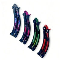 Collection de couteaux pliants non-tranchants, modèle de collection, lame en acier faite à la main, manche en aluminium, pour l'entraînement, la chasse, le camping et la randonnée
