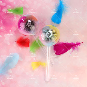 Embalaje de pestañas Girly, <span class=keywords><strong>dulce</strong></span> piruleta, caramelo, caja para pestañas de visón 5D, Logo propio, personalizado, lazo bajo mínimo, marca de pestañas - Product Image 2