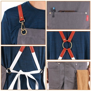 CHANGRONG Tablier de cuisine personnalisé unisexe Durable Denim jambe fendue sans manches Outil de nettoyage pour hommes femmes Cuisine unisexe - Product Image 4