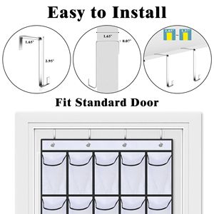 Moderne 35 maille poche sur la porte organisateur de chaussures suspendu garde-robe sac de rangement avec porte-chaussures étagère placard chambre salle de bain - Product Image 6