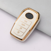 Funda de TPU con Borde Dorado para Llave de Toyota Crown Prado RAV4 Frontlander, Cubierta para Control Remoto de 4 Botones, Accesorio al por Mayor