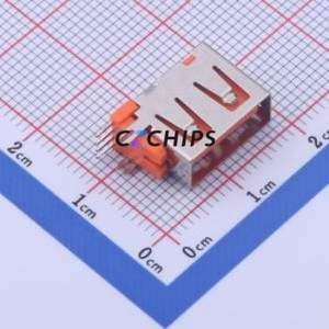 906-862A2118D10210 USB Connector Through hole Component (THT) Connector Type-A USB 2.0 Female Side Insert - Product Image 1