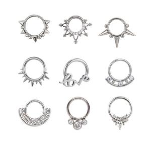 Fuxuan ASTM F136 Titan Klapp segment Clicker Ring Nasen <span class=keywords><strong>piercing</strong></span> Titan <span class=keywords><strong>Piercing</strong></span> - Product Image 1