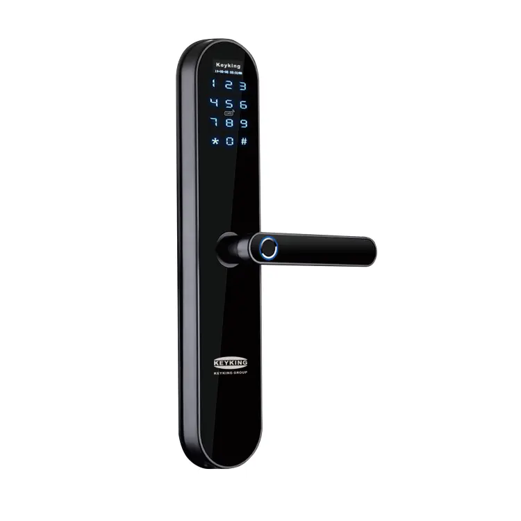 Keyking-cerradura inteligente inalámbrica para puerta de entrada, dispositivo de cierre con huella digital, sin llave, con pantalla táctil, para casa