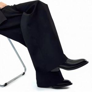 Bottines à fermeture éclair en cuir véritable noir, bout pointu, chaussures d'automne pour hommes tendance, semelle extérieure en caoutchouc, semelle intermédiaire en PU - Product Image 4