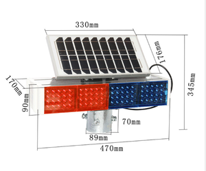 Lumière stroboscopique de feu de signalisation LED <span class=keywords><strong>double</strong></span> flash rouge et bleu solaire de haute qualité - Product Image 4
