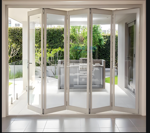 Puerta <span class=keywords><strong>de</strong></span> vidrio <span class=keywords><strong>de</strong></span> aluminio Diseño <span class=keywords><strong>de</strong></span> acordeón moderno Método <span class=keywords><strong>DE</strong></span> APERTURA <span class=keywords><strong>DE</strong></span> ACERO INOXIDABLE plegable Patio Pantalla plegable interior 5 años - Product Image 4