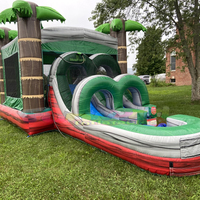 Divertissement pour enfants en plein air fête château sautant maison gonflable double côtés toboggan gonflable combo videur