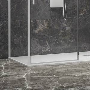 Kamalu KLA-4000N moderna doccia scorrevole 75x120 colore bianco 6mm altezza telaio 200h acciaio inox 10mm per camera da letto - Product Image 6