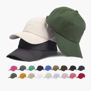 Vente en gros Nouveau style de casquette de papa brossée avec logo brodé sur mesure Casquette de baseball 6 panneaux en coton délavé