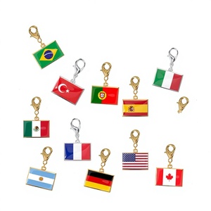 10*6.6mm Dijes <span class=keywords><strong>de</strong></span> Bandera <span class=keywords><strong>de</strong></span> País para Fabricación <span class=keywords><strong>de</strong></span> Joyas, Pulseras DIY, Joyería <span class=keywords><strong>de</strong></span> Moda <span class=keywords><strong>de</strong></span> Acero Inoxidable, Grabando tus Recuerdos <span class=keywords><strong>de</strong></span> Viaje - Product Image 2