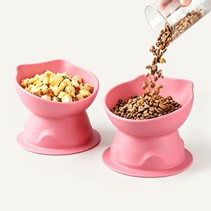 Food Grade Silicone Elevated <b>Cat</b> Bowl 15° Tilted Slow <b>Feeder</b> Pet Bowl Suction Base Neck Protection Anti-Vomiting Whisker Relief - Product Image 2