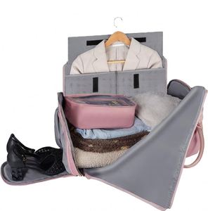 Sac de voyage durable BSCI avec trousse de toilette et compartiment à chaussures, sac de transport convertible 2 en 1 pour costumes - Product Image 2