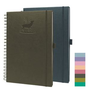 Agenda spirale A5, carnet à couverture rigide et blocs-notes, planificateur imperméable, agenda en PU avec porte-stylo - Product Image 1