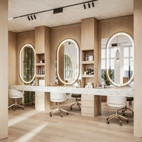 Station de manucure, mobilier de salon de beauté, aménagement complet sur mesure, design intérieur de salon de coiffure, décoration et rénovation de salon de barbier