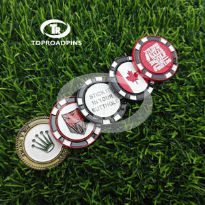 Vente d'usine, fabricant personnalisé, impression de marqueurs de balle de golf de taille pièce de monnaie en dollar, poids lourd - Product Image 1
