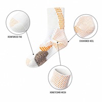 Chaussettes de sport respirantes personnalisées, longueur mi-mollet, avec talon rembourré en maille nid d'abeille, orteil renforcé, soutien de la voûte plantaire, en nylon, OEM