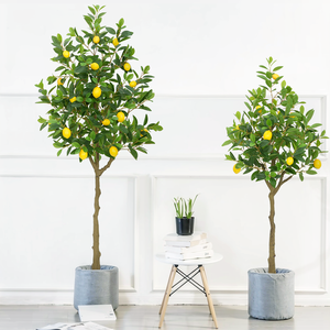 Árbol de limón artificial de alta calidad de 4 pies, decoración de interior y la Oficina para el hogar, planta de bonsái <span class=keywords><strong>con</strong></span> frutas y <span class=keywords><strong>hojas</strong></span> realistas - Product Image 1