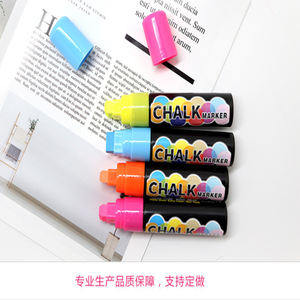 Rotuladores de pizarra líquida de 15mm, marcador de <span class=keywords><strong>pintura</strong></span> seca de <span class=keywords><strong>tiza</strong></span> de 8 colores con punta de pincel plano para escribir superficie de vidrio metálico, nuevo diseño - Product Image 3