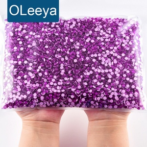 Oleeya Factory Wholesale New Neon Colorful Crystals Hotfix Rhinestones Flat Back <b>Decoration</b> Stones for Garment Accessories - Product Image 1