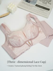 Women's Sexy French Lace <b>Lingerie</b> - Small Chest Gathered, Wireless Lightweight, Suitable for Daily Comfortable Office Wear - Product Image 3