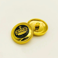 Kancing Logam Enamel Logo Mahkota Kustom, Kancing Emas Berbahan Zinc Alloy untuk Jas dan Pakaian