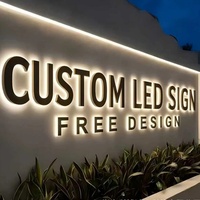 Letras de Metal Acrílico con Retroiluminación LED Personalizadas, Letrero de Logotipo Impermeable para Exteriores, Placa de Nombre para Puerta de Negocio, Fabricación Personalizada