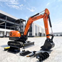 Livraison Gratuite Mini-Excavatrice de 1 Tonne, 2 Tonnes, 3,5 Tonnes avec Accessoires, Excavatrice sur Chenilles Kubota EPA, Petites Excavatrices pour Utilisation Agricole et de Jardin