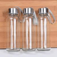 Bouteille d'eau en verre borosilicate personnalisable avec logo, vente en gros, capacité 500 ml, avec manchon personnalisé, pour usage quotidien