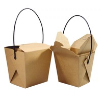 Emballage alimentaire jetable personnalisé de 16 oz, 26 oz, 32 oz, boîte à nouilles chinoises, boîte à pâtes avec poignée