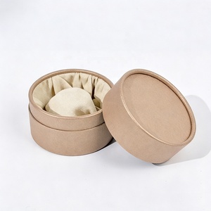 Caja Redonda Pequeña y Bonita Biodegradable Personalizada para Anillos, Aretes, Collares y Pulseras, Empaque de Tubo de Papel para Almacenamiento de Joyería con Inserto de Espuma - Product Image 2