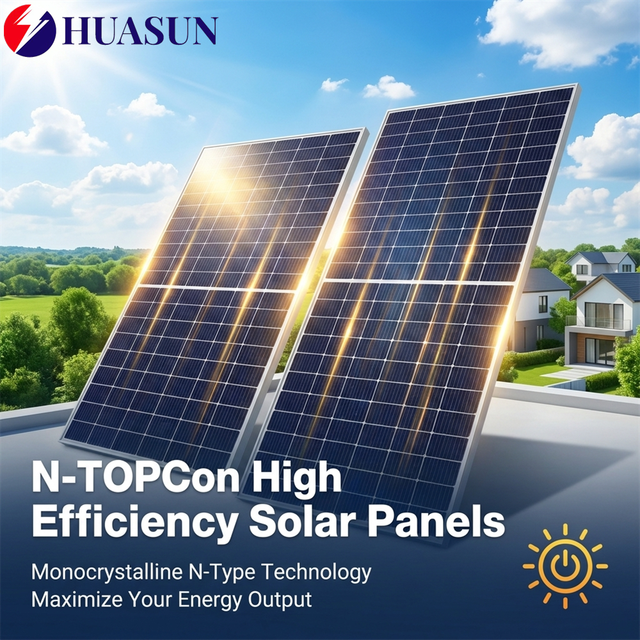 TOPCon N-Type Monocrystalline Solar Panel 600W High Efficiency Mono PV Module Bifacial PERC Upgrade Industrial Solar Panels