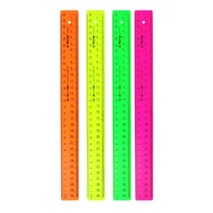 YALONG regla de plástico 30 cm 4 colores escuela Regla suave para estudiantes para personalizado