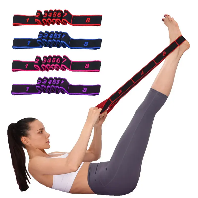 Women Latin Trainer Pilates Ballet Fitness Exercise Dance Looped Resistance Band Elastic Belts Yoga Stretch Strap