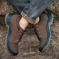 Chaussures de sécurité en cuir véritable RTS, bottes de travail à embout d'acier, unisexes, été, automne, hiver, résistantes aux perforations, usage industriel