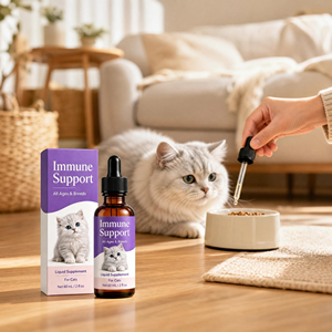 Supporto Immunitario Liquido per Gattini OEM a Basso MOQ con L-Lisina, Beta-Glucano, Colostro e Zinco per la Salute Respiratoria e il Potenziamento della Vitalità - Product Image 3