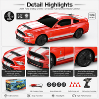 Coche de Carreras a Control Remoto Ford Shelby GT500 1/24, Vehículo de Alta Velocidad para Niños, Juguete de Carreras a Control Remoto