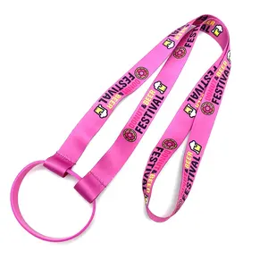 YYX Custom Sublimation Printing Water Bottle Holder Neck Lanyard Strap For Cup Reusable Cup Holder Lanyard
