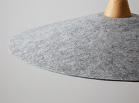 Lustre suspendu de luxe de taille moyenne en feutre PET gris avec LED blanc chaud (3500K) pour la maison et le bureau, garantie 5 ans