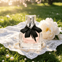 En stock – Flacons de parfum carrés vides de 30 ml, 50 ml, 100 ml, style romantique parisien, portables, personnalisables, en cristal, de luxe avec emballage boîte