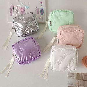 Exchange Gifts Luxury Bow Fashion Coin <b>Purse</b> With Zipper Keychain Women Mini Plush Wallet for Woman - Product Image 5